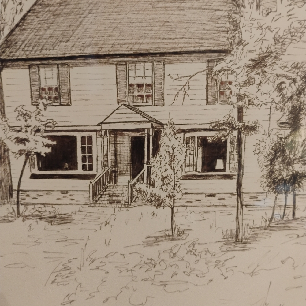 Merribe Needle Arts & Crafts Custom Framed Drawing - Picture 3 of 7